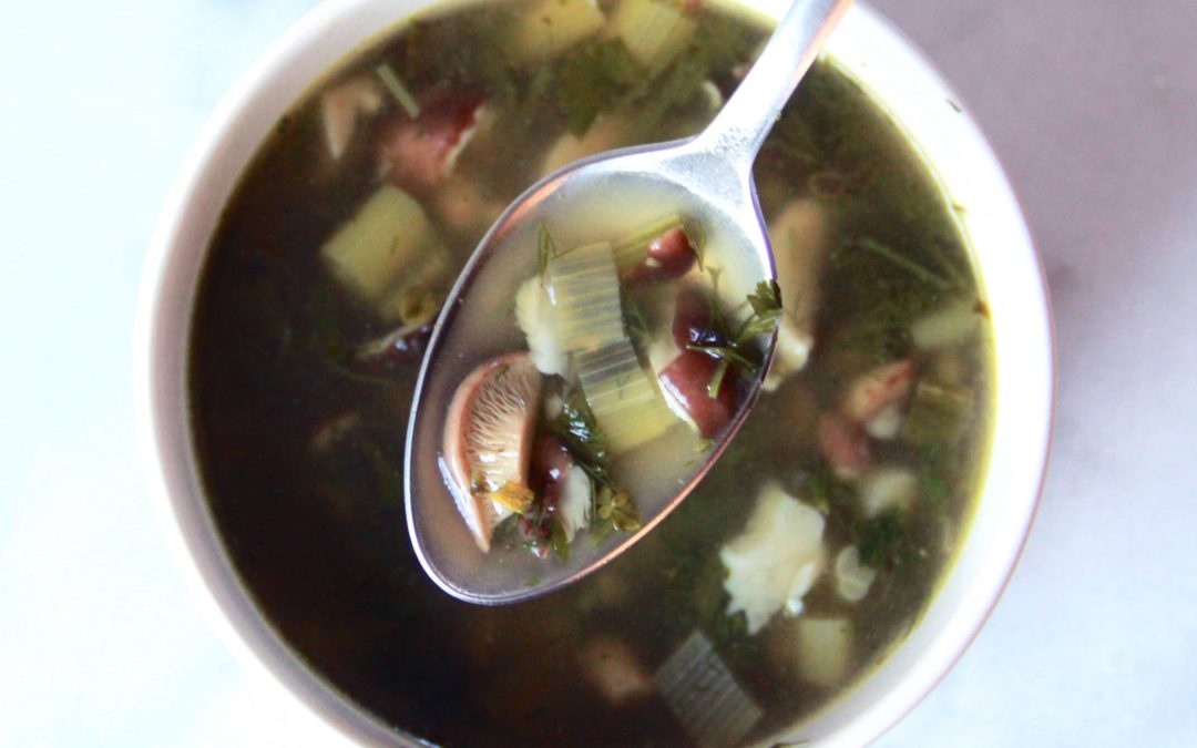 Fresh Herb and Mushroom Soup
